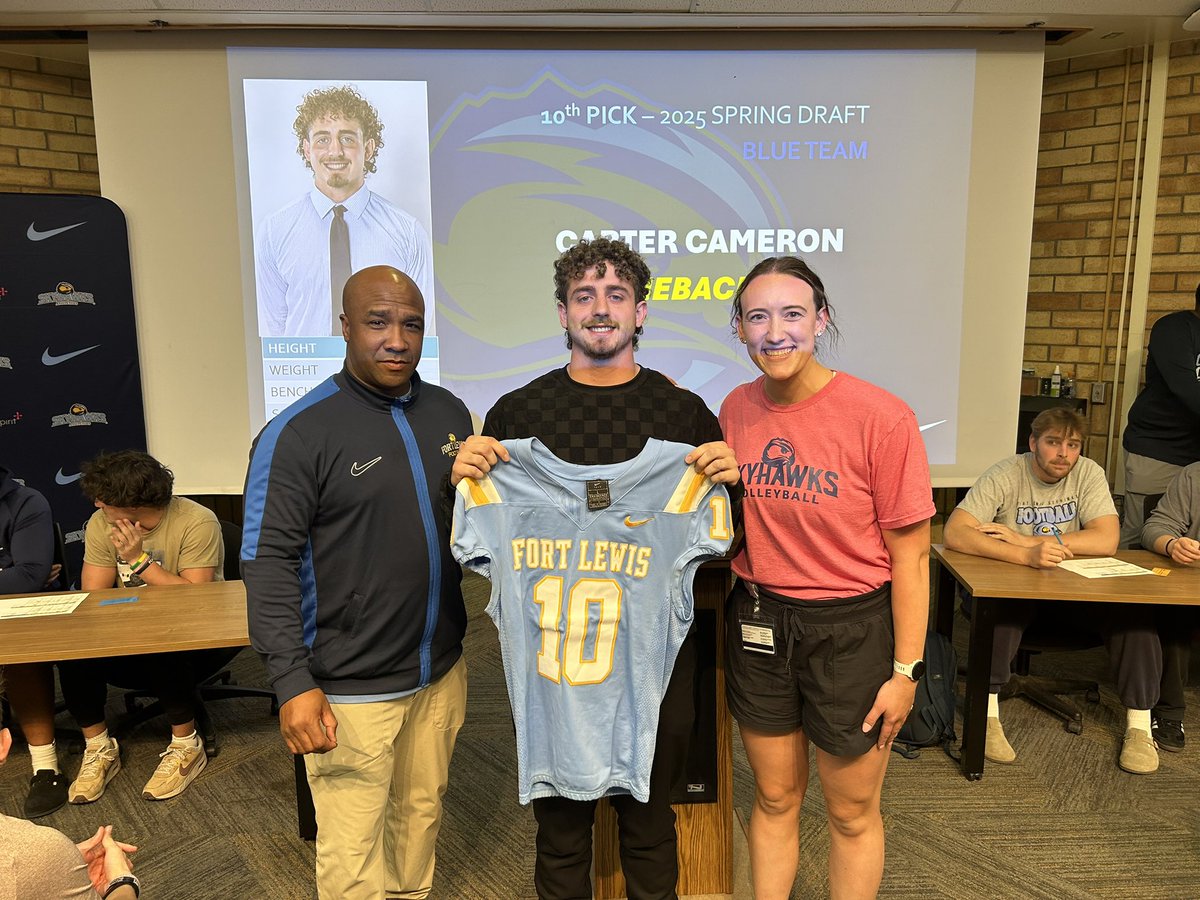 With the 10th pick, Blue Team selects LB Carter Cameron