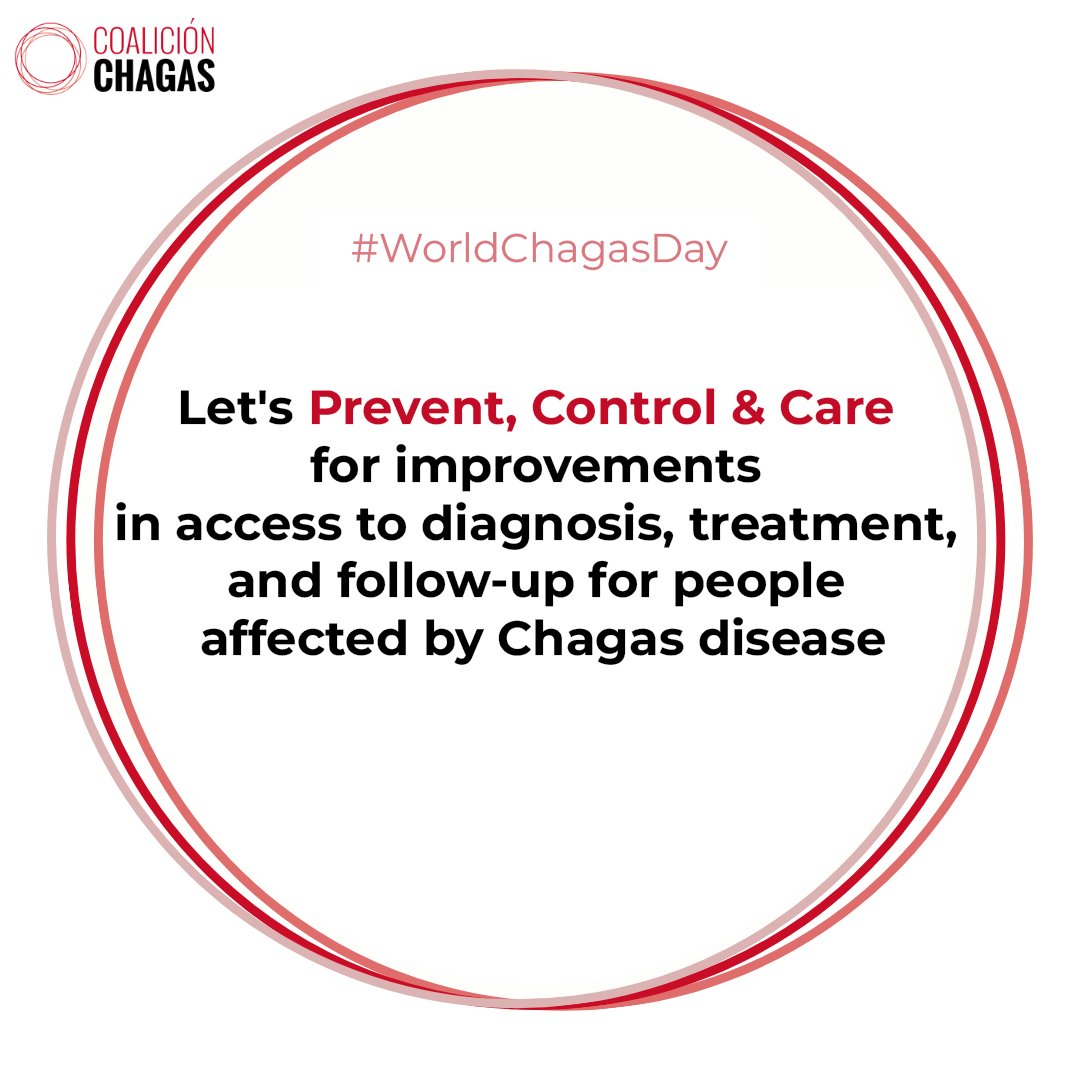 CoalicionChagas's tweet photo. On this #WorldChagasDay ๐ let's #PreventControlCare ๐ for continued improvements in access to diagnosis, treatment, and follow-up for people affected by #ChagasDisease.
#WorldChagasDay #Chagas #BeatNTDs #NTDs #NTDroadmap #ComprehensiveCare #PrimaryCare https://t.co/KrCK9Vj2vf