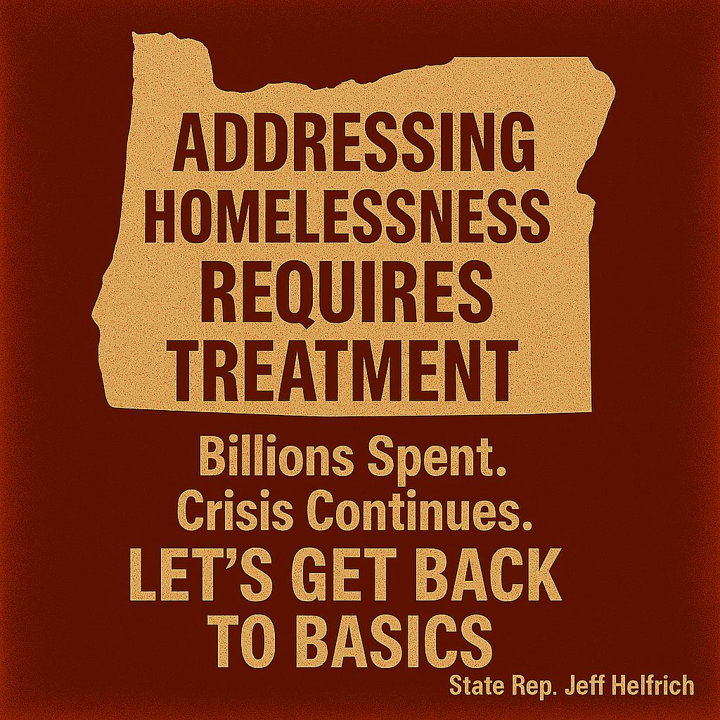 JeffHelfrichOR's tweet photo. Measure 110’s full Decriminalization WRECKED OR—overdose deaths up 77%! 💉 Housing-first fails, billions spent, money not going where it needs to. I led the repeal of 110. Let’s get back to basics with treatment-first! 🏚️ RT for real change! #OregonHomelessness #FixOregonNow #BackToBasics #ORPOL #ORLeg