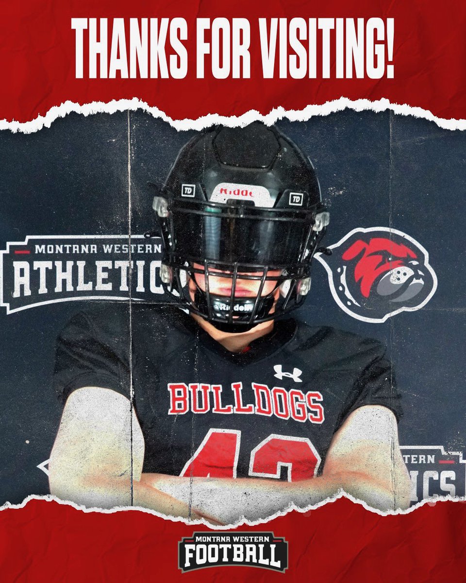 Thank you to all the coaches at <a href="/UMWFootball/">University of Montana Western Football</a> for the awesome junior day visit! Was great to learn about the program and facilities!! 
<a href="/CoachWant/">Coach Wantland</a> <a href="/Coach_Martello/">Riley Martello</a> 
<a href="/zactallent11/">Coach Tallent</a> <a href="/CoachNourse_UMW/">Ryan Nourse</a>