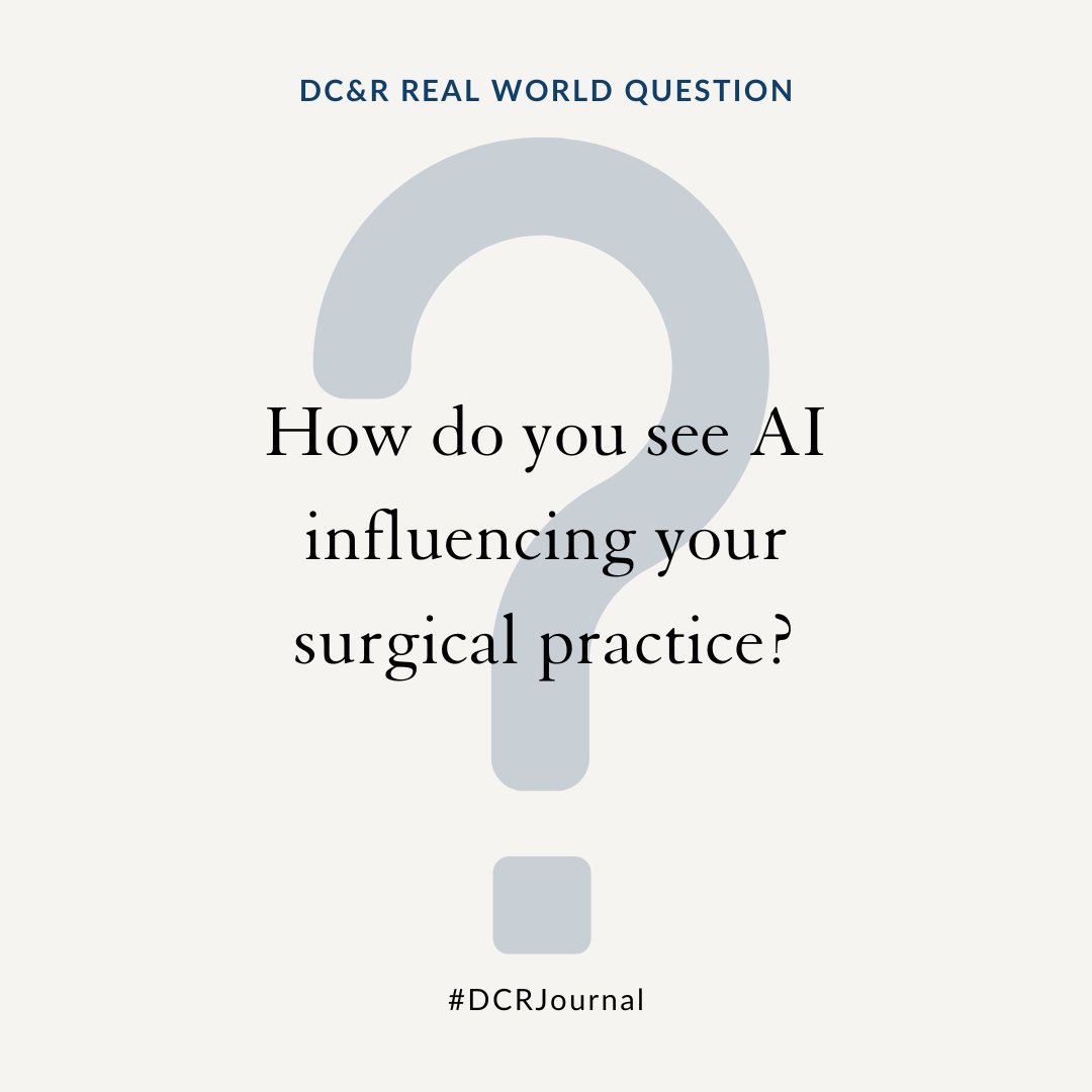 DCRjournal (@dcrjournal) on Twitter photo #DCRJournal Real World Questions
What do you think? Reply & let's discuss!
<a href="/SoniaRamMD/">Sonia Ramamoorthy, MD FACS FASCRS</a> <a href="/justinmaykel/">Justin Maykel</a> <a href="/changtangMD/">Melissa I. Chang | 張愛文 MD, FACS, FASCRS</a> <a href="/luciacolorectal/">Lucia Oliveira,MD,PhD</a> <a href="/deanlute/">Dean Lutrin</a> <a href="/juliomayol/">Julio Mayol</a> <a href="/drjamestaylor/">James Taylor</a> <a href="/KarasJoshua/">Joshua R Karas MD</a> <a href="/MaloneyNell/">Nell Maloney Patel</a> <a href="/Averywalker21/">Avery Walker, MD, FACS, FASCRS</a> #DCRJournal Real World Questions
What do you think? Reply & let's discuss!
<a href="/SoniaRamMD/">Sonia Ramamoorthy, MD FACS FASCRS</a> <a href="/justinmaykel/">Justin Maykel</a> <a href="/changtangMD/">Melissa I. Chang | 張愛文 MD, FACS, FASCRS</a> <a href="/luciacolorectal/">Lucia Oliveira,MD,PhD</a> <a href="/deanlute/">Dean Lutrin</a> <a href="/juliomayol/">Julio Mayol</a> <a href="/drjamestaylor/">James Taylor</a> <a href="/KarasJoshua/">Joshua R Karas MD</a> <a href="/MaloneyNell/">Nell Maloney Patel</a> <a href="/Averywalker21/">Avery Walker, MD, FACS, FASCRS</a>