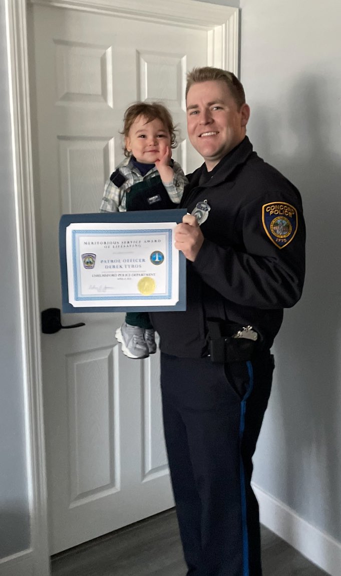 Congratulations “Uncle DJ” on your  life saving award  in Chelmsford. We wish you the best of luck in your future endeavors at Concord PD. ❤️