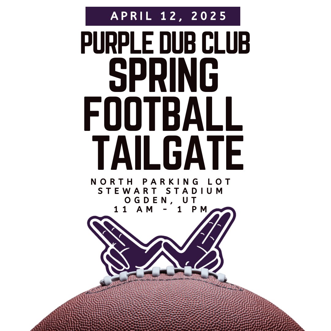 Come tailgate with the Purple Dub Club before the Spring Football game.

#DubState
#WeAreWeber