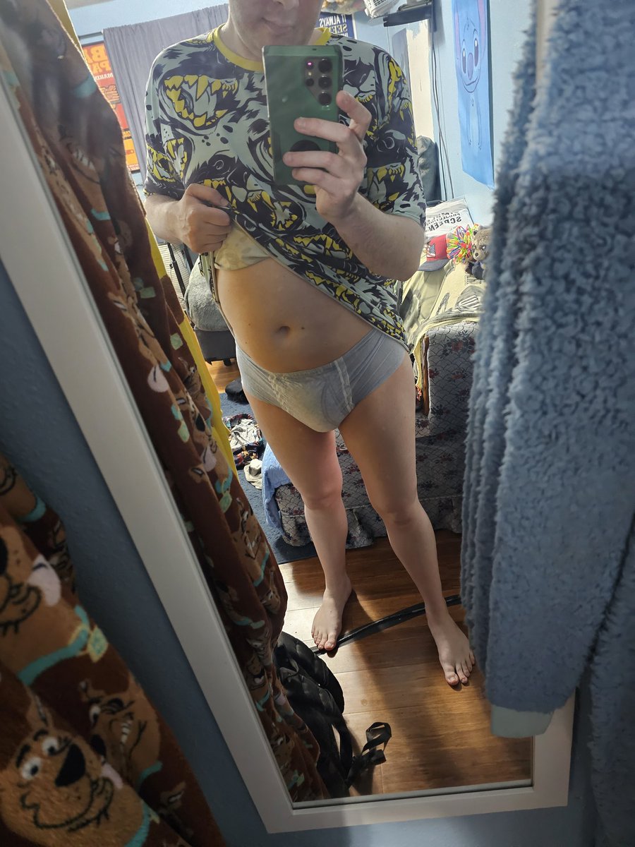 KittyPadded's tweet image. Trying on Goodnites XXLs for the first time. Watchu think?