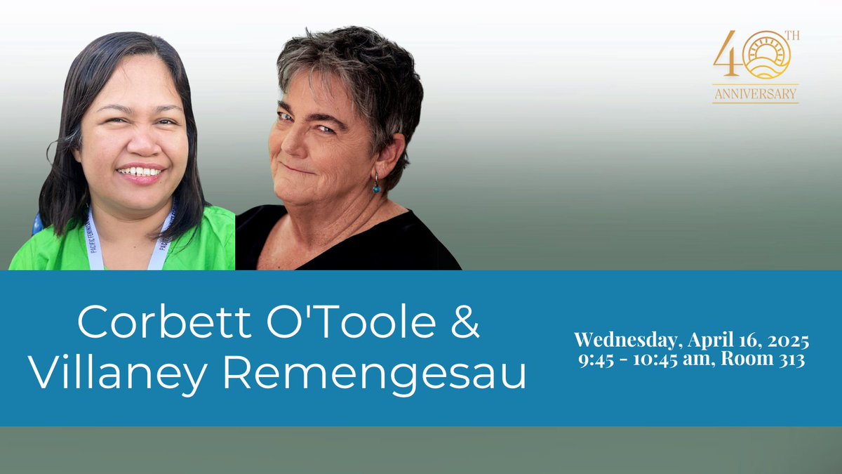 Welcome Villaney Remengesau and Corbett O'Toole who will speak in one hour!!
Wednesday, April 16, 2025
9:45 - 10:45 am HST

#PacRim2025 #DisabilityElder #DisabledArtist #Scholar #Activists #Advocate #DisabilityRights #Palau