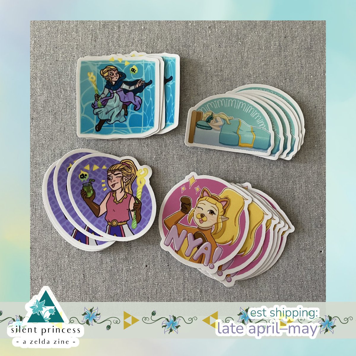 zelda_zine's tweet photo. PRODUCTION UPDATE: Our pin and stickers have arrived!
Be sure to follow for production/shipping updates!
Est. shipping: late April—May 2025
#princesszelda #zelda #silentprincesszine #legendofzelda #zine #productionupdates https://t.co/9EuQ8kR700