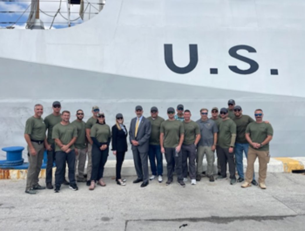 USCG's tweet photo. The @USCG CGC James has completed a major offload, seizing 44,628 lbs of cocaine & 3,886 lbs of marijuana, valued at $509.7M!!
 
“Coast Guard Investigative Service and our federal law enforcement partners in the PanEx Strike Force will continue to conduct investigations into Transnational Criminal Organizations (TCOs). The Coast Guard is committed to dismantling TCOs and combatting illegal narcotics threatening the United States. In aggregate, these interdictions have denied these criminal organizations more than half a billion USD in illicit revenue and result in critical testimonial and drug evidence used for their total elimination,” said Jeremy Gauthier, CGIS Director.

@Sec_Noem 
@DHSgov 
@USCGSoutheast 
@USCGLANTAREA 
@FBI 
@TheJusticeDept 
@DEAWashingtonDC 
@HSI_HQ 

#Underway #USCG #CounterNarcotics