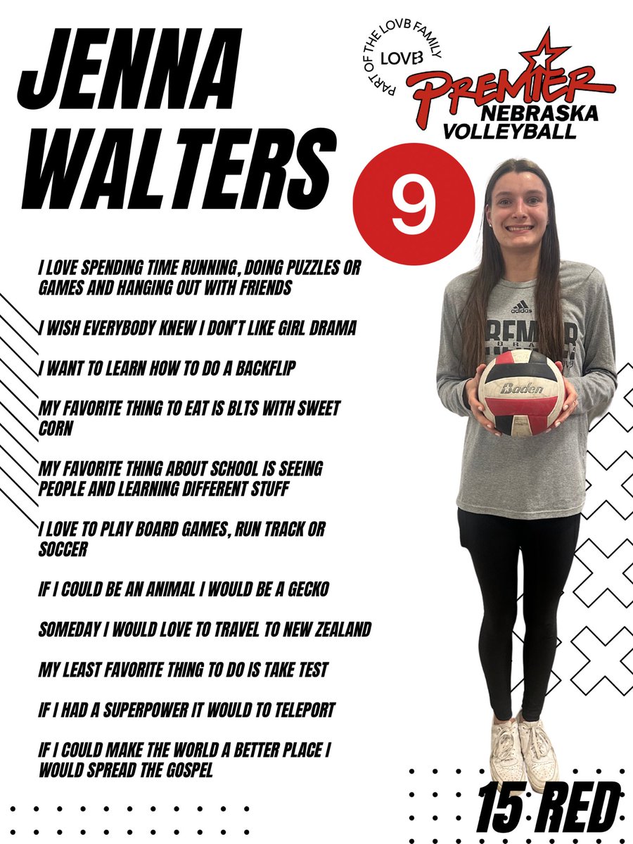 Nine days until the KC Show Me National Qualifier gives us #9 Jenna!
