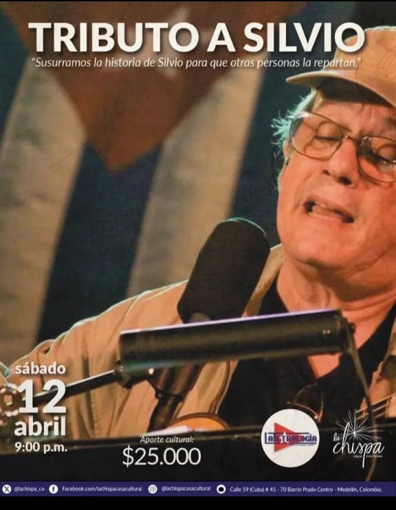 SilvioTributo's tweet photo. #Silviazo
Amantes de la canción social y de la música de #SilvioRodríguez.
El próximo #Silviazo será en #LaChispa, Casa Cultural, Barrio #PradoCentro.
#VengaLaEsperanza
No faltes a esta cita con la música y la poesía!
#TrovaCubana #MúsicaEnVivo #SueñoConSerpientes #BajoLicencia https://t.co/e93FAw76la
