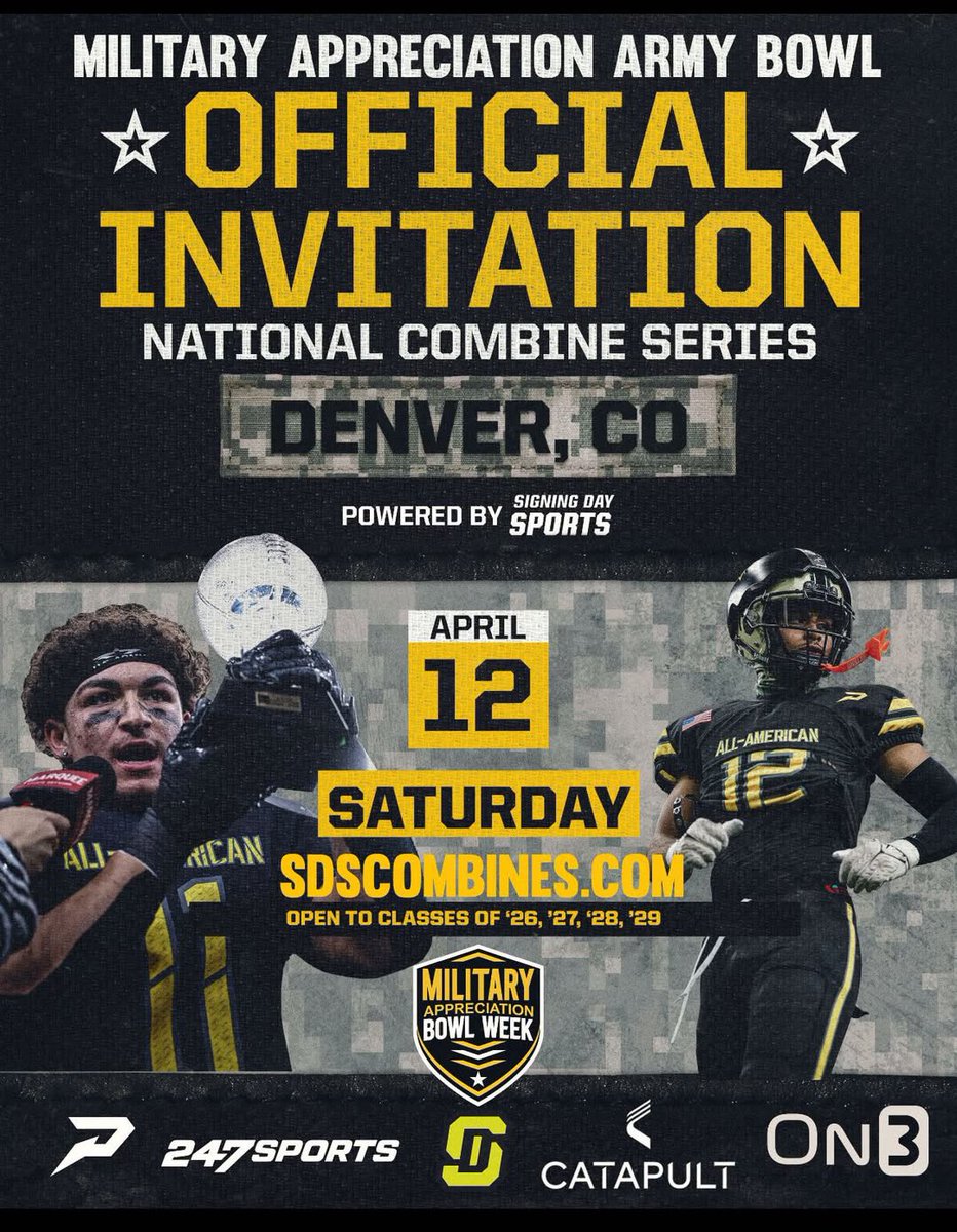 Thank you <a href="/CoachThomas04/">Coach Thomas</a> for the invite. Excited to compete 
<a href="/CoachRosholt/">Kris Rosholt 🏈</a>