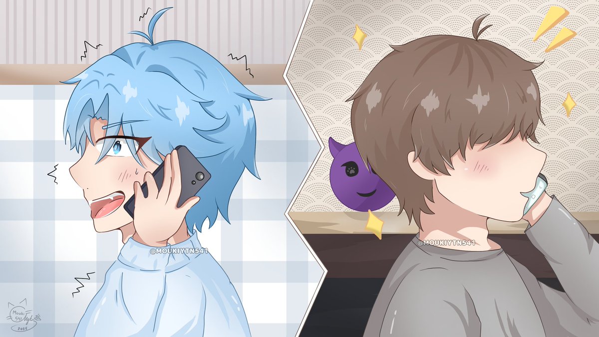moukiytn541's tweet photo. Kring...Kriiingg...! โ๏ธ
Souta feat Mosawo (?) ๐โจ๏ธ
#Sout4nniversary #SoutaArt #chandelightproject https://t.co/DWrCbeSs5l
