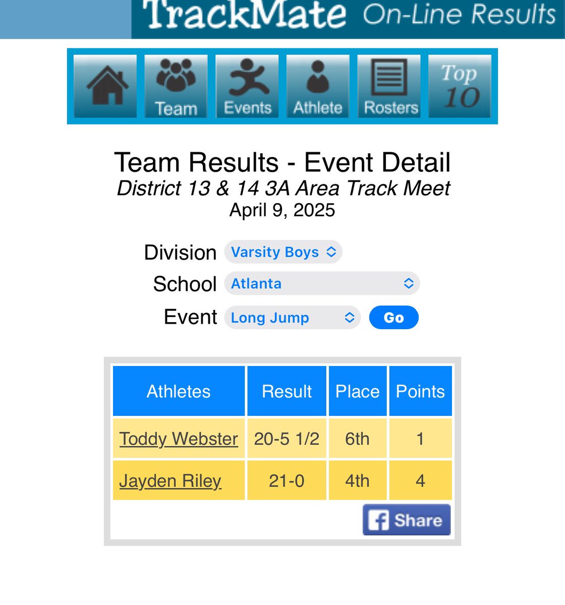 Not the results I wanted but I punched my ticket to the Regional Track Meet!!!
