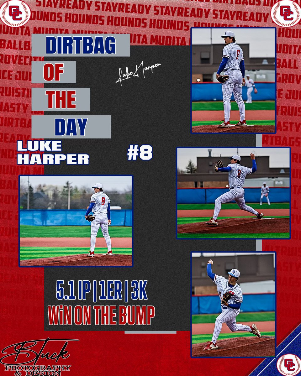 GCBaseball2024's tweet image. HOUNDS stay HOT 🔥🔥 Another OCC WiN
Dirtbags of the Day:
Luke Harper, Reace Blount, Logan Highley ‼️