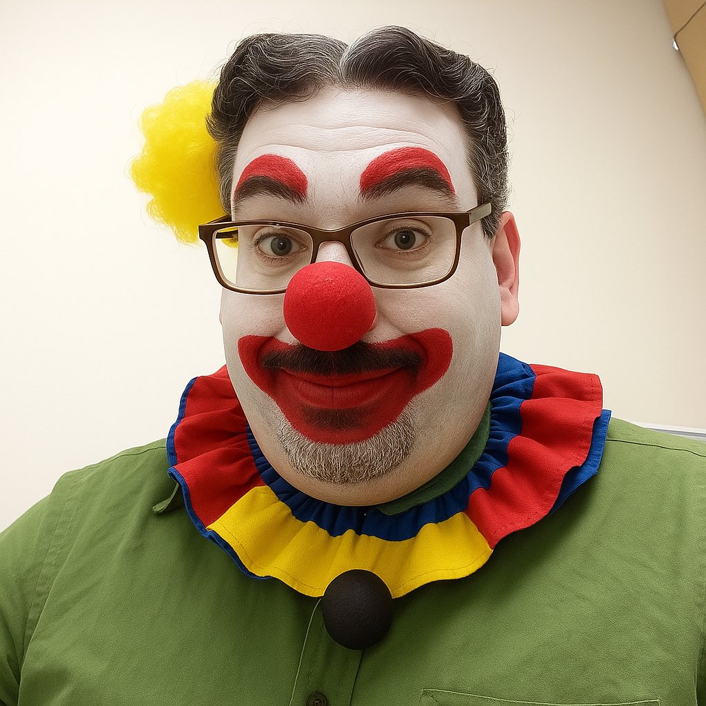BrussellKay's tweet photo. This is what happens if you stop eating your vegetables @RealAutismSpeak #russellkay #clown https://t.co/klPRjqkqrs