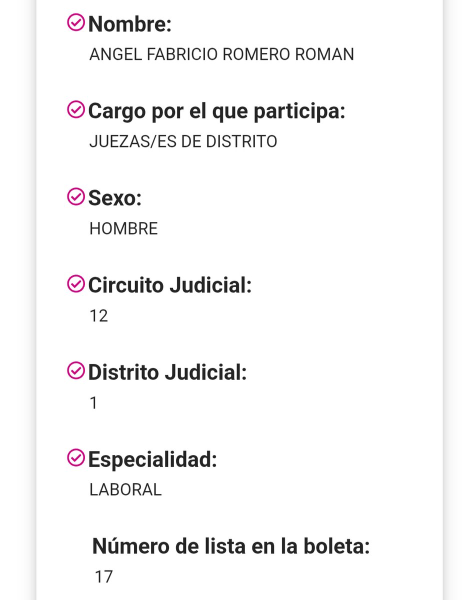 Te invito a conocerme y checar mi perfil en la página del INE México🗳️:
 candidaturaspoderjudicial.ine.mx/detalleCandida… 

Y no lo olvides, el próximo 1 de junio VOTA #17 en la boleta amarilla 📒

#EleccionesJudiciales #JusticiaLaboral #Sinaloa #PoderJudicial #Vota17 #INE