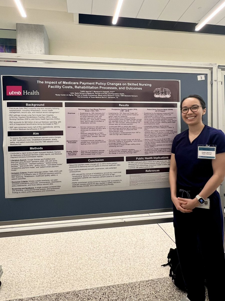 Last poster presentation as an MD/MPH student–I took a dive into SNF Medicare payment reform over the years and its impact on cost, rehab processes, safety, quality, and patient outcomes via a rapid review. Barely scratching the surface on this topic😅