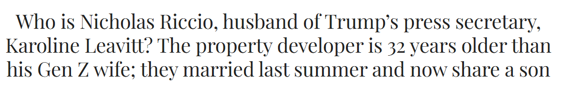 Alecsan4's tweet photo. @JStein_WaPo Says the chick who married someone 30 years older than her (for the money) https://t.co/7w8HvB9XoK