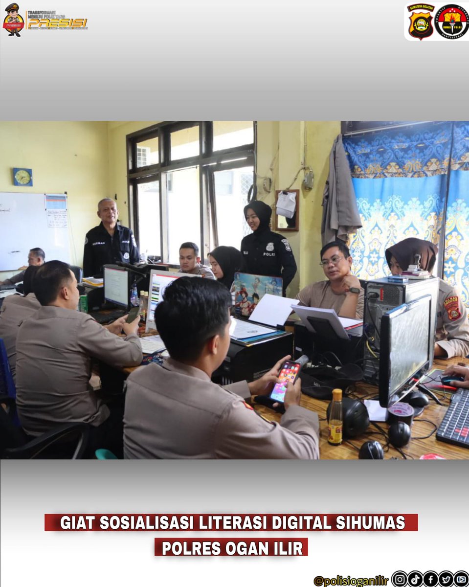 Kasi Humas Polres Ogan Ilir melaksanakan sosialisasi literasi digital kepada personel Polres Ogan Ilir.

#BeyondtrustpresisiProgramAGiat2Indikator3 #Optimalisasimanajemencitra
#Polisioganilir
#Humaspolresoganilir