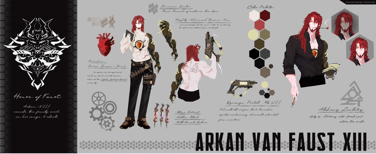 arkan_faust's tweet photo. This is it! My official character sheet.

Launched today as part of my Birthday

Thank you for an amazing work @Altizia_Val https://t.co/9ypCiY91G2
