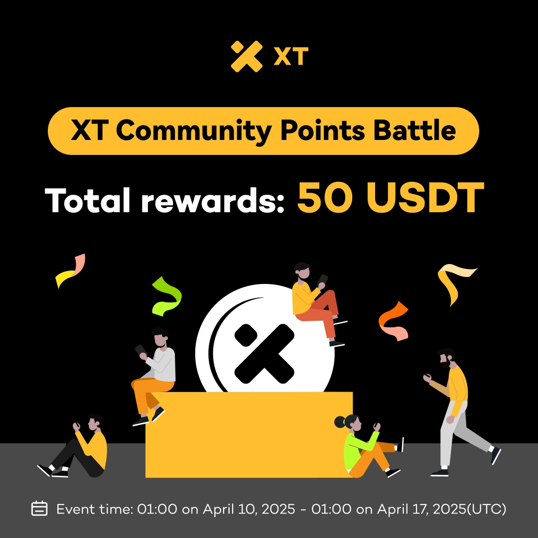 XTexchange's tweet photo. 🥳 XT Community Points Battle

🤑 10 users to share 50 $USDT
Click to participate：👇 https://t.co/bmiYC5JVF0

🌟 Event details:
Sign-in rules:
└ Send "Sign in", get daily check-in: 10 Points
Speech Rules:
└ Speak once, get:1 Points
└ Daily acquisition upper limit: 20 Points
Product alias:
└ Send "Points" in the group to query your own points
Ranking alias：
└ Send "Points ranking" to the group to query the points ranking
Consumption 100 Points and 10 users will share 50 $USDT

#XT #Airdrop