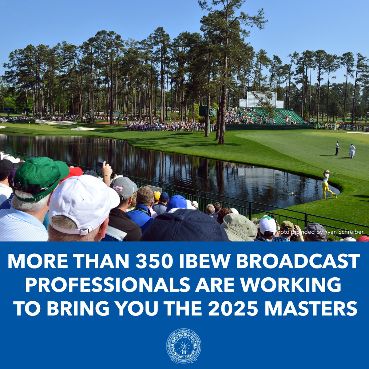 IBEW's tweet photo. If you are watching the Masters, thank the more than 350 IBEW broadcast professionals who help bring it to the world. https://t.co/veGcwTTuQn