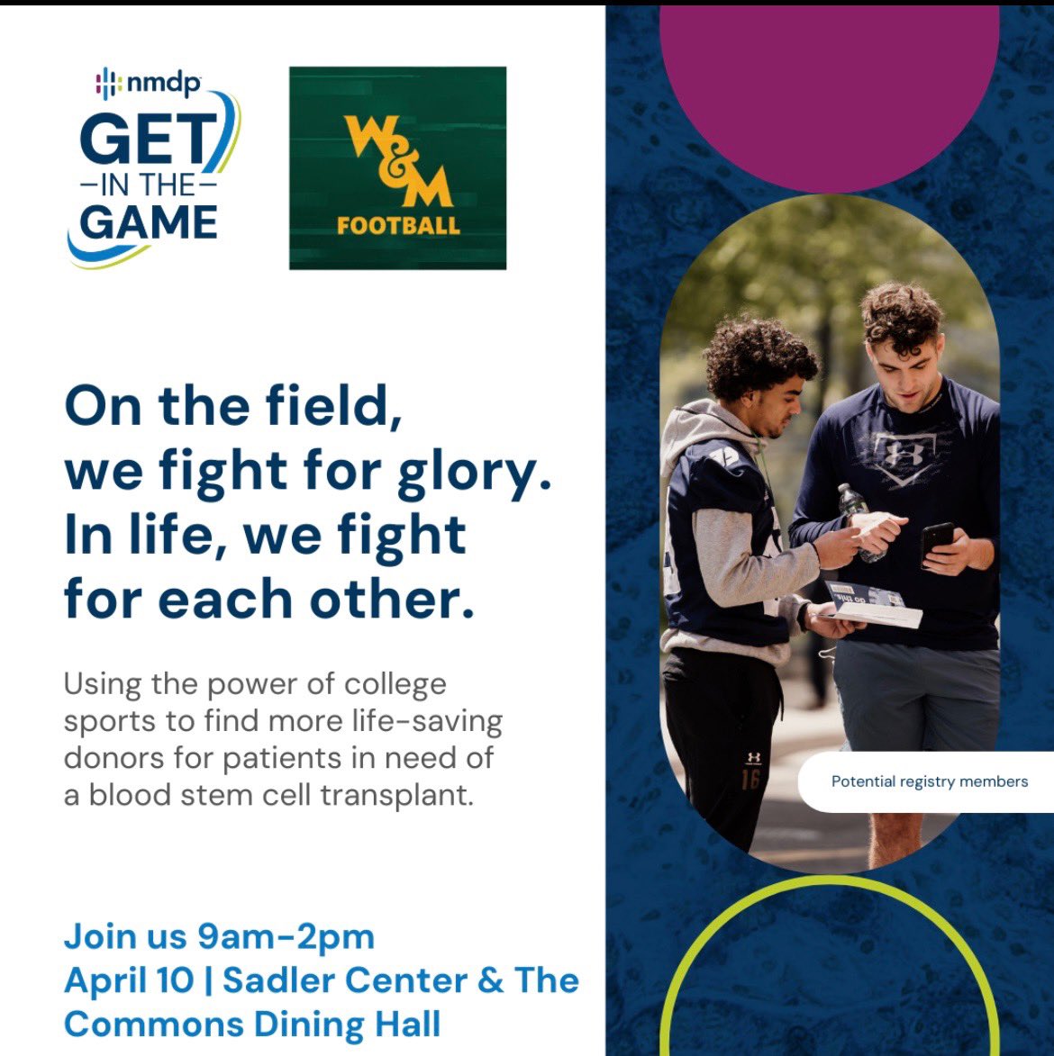 Perry Jones (@supe_jones) on Twitter photo This is bigger than football. Get in the game and potentially save a life! <a href="/WMTribeFootball/">William & Mary Tribe Football</a>
Hebrew 13:16
"Do not neglect to do good and to share what you have, for such sacrifices are pleasing to God." This is bigger than football. Get in the game and potentially save a life! <a href="/WMTribeFootball/">William & Mary Tribe Football</a>
Hebrew 13:16
"Do not neglect to do good and to share what you have, for such sacrifices are pleasing to God."