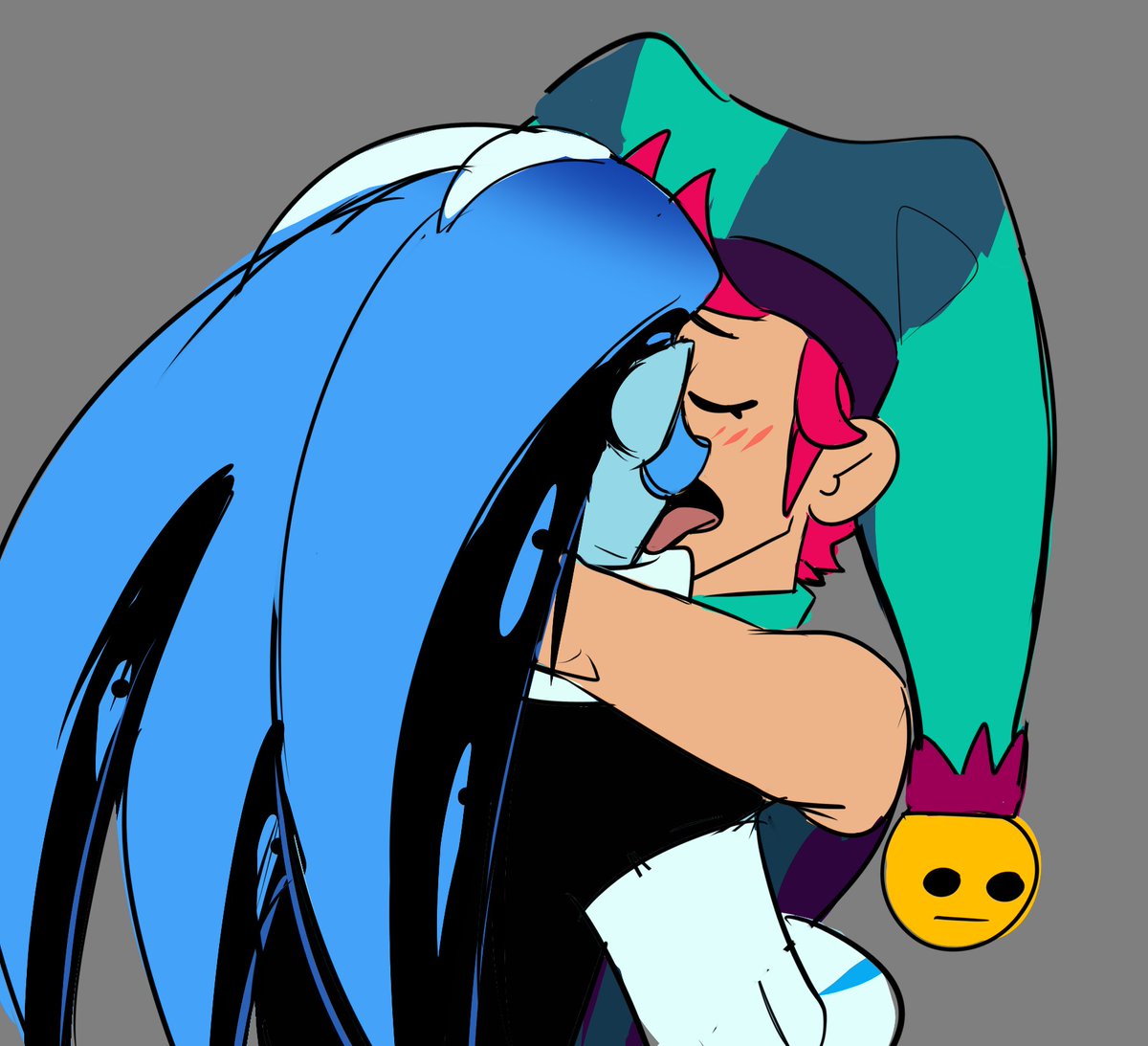 bobmacvosky's tweet photo. Shadow Milk Cookie Run &amp; Chester Brawl Stars when they are kissing

 for a dedicated fan of the ship https://t.co/GQna95FsPf