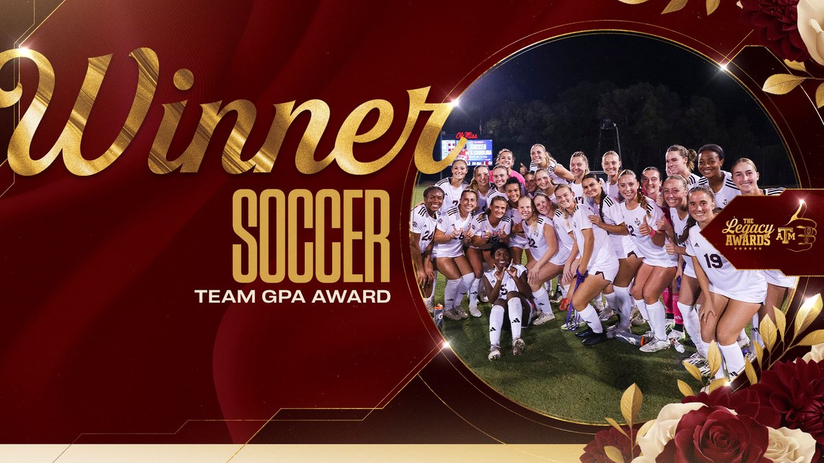 ✨𝐓𝐞𝐚𝐦 𝐆𝐏𝐀 𝐀𝐰𝐚𝐫𝐝✨

🏆 <a href="/AggieSoccer/">Texas A&M Soccer</a> 

#GigEm