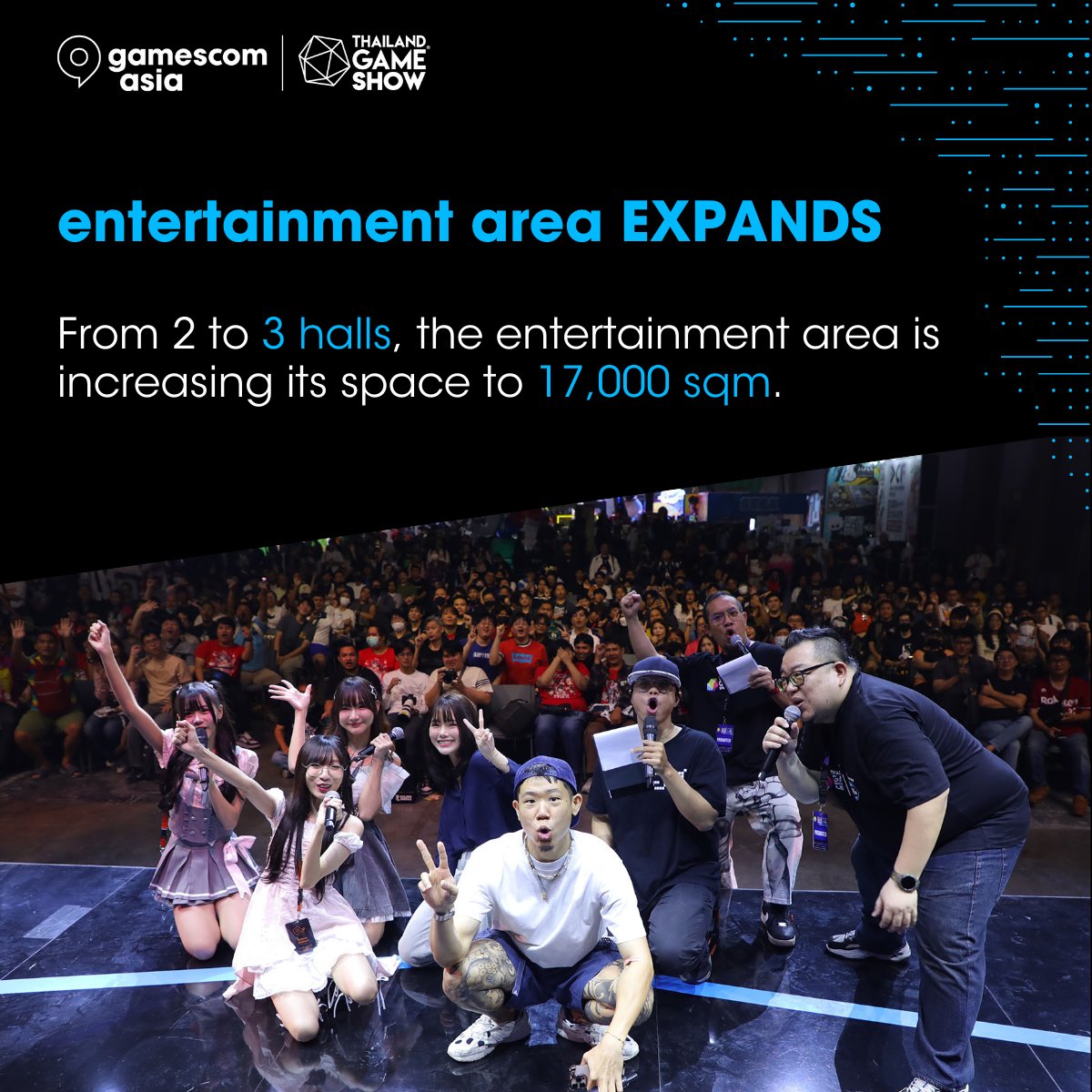 gamescomasia's tweet image. The entertainment area just got BIGGER and BETTER! Get ready for more non-stop action, fun and play!
#gamescomasia #thailandgameshow