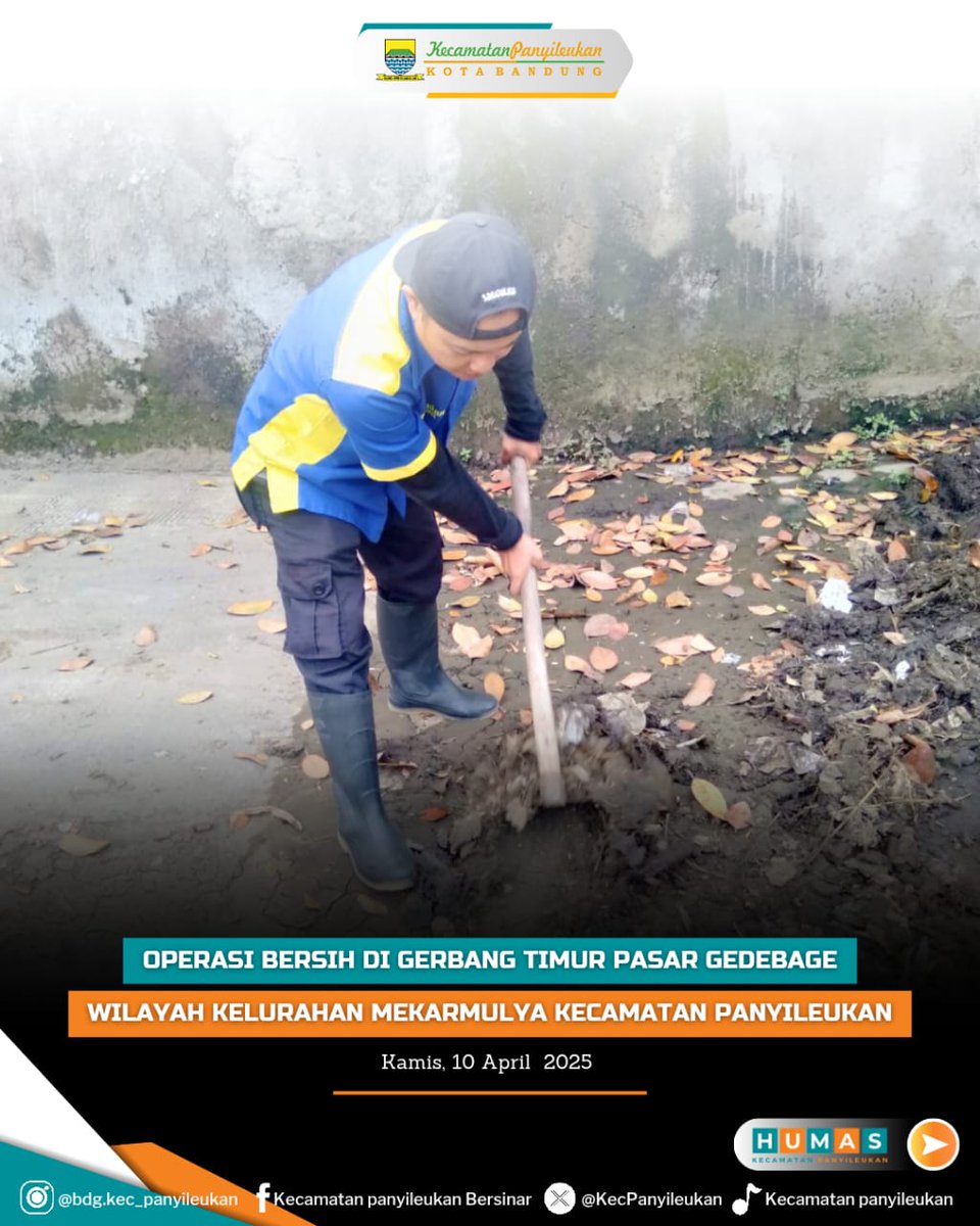 Petugas Gobertam melaksanakan operasi bebersih di gerbang timur Pasar Induk Gedebage wilayah Kelurahan Mekarmulya Kecamatan Panyileukan. Kamis, 10 April 2025.
<a href="/humasbandung_/">Humas Kota Bandung</a> 
<a href="/ppidkotabandung/">Layanan Informasi dan Pengaduan Kota Bandung</a> 
<a href="/halo_bandung/">Prokopim Kota Bandung</a>
 
#TidakDipilahTidakDiangkut
#KotaBandungMajuBerkelanjutan