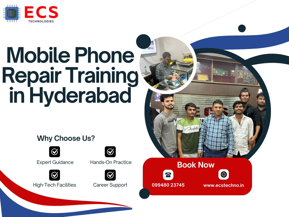 ecs_techno's tweet image. Looking to become a professional in mobile, iPhone, or laptop repair? ECS Technologies in Hyderabad offers expert Mobile Phone Repair Training in Hyderabad designed to provide you with hands-on experience and in-depth knowledge. 

Website : ecstechno.in