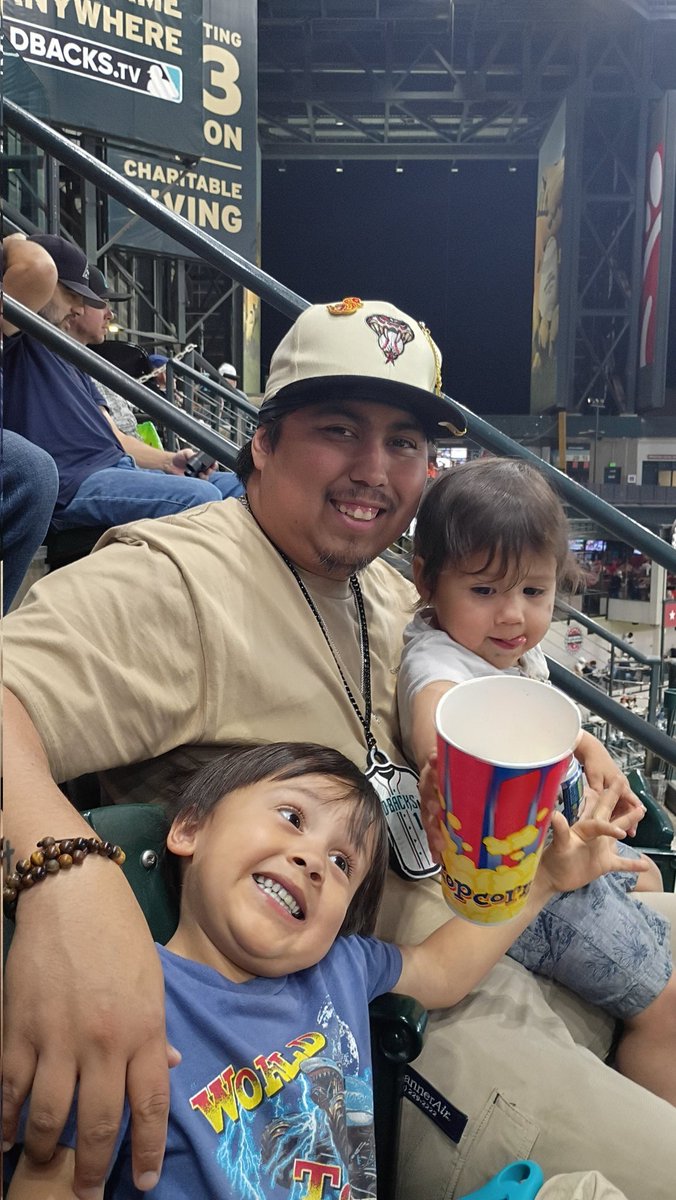ACastllo37's tweet photo. What a first half for the home stand!! Caught all 3 @Dbacks games and got. A couple baseballs!! Let's go #YearofTheSnake #ILoveMyDiamondbacks 
#ArizonaBoys #BallparkKids https://t.co/EDOm5Xsvyn