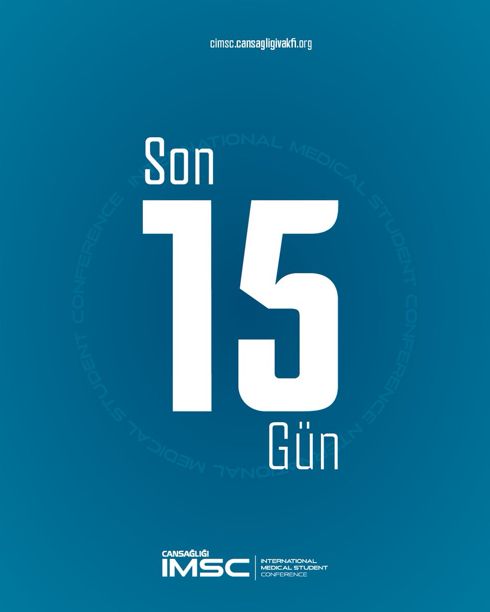 Son 15 gün! 🤩

🔗 Kayıt için: cimsc.cansagligivakfi.org