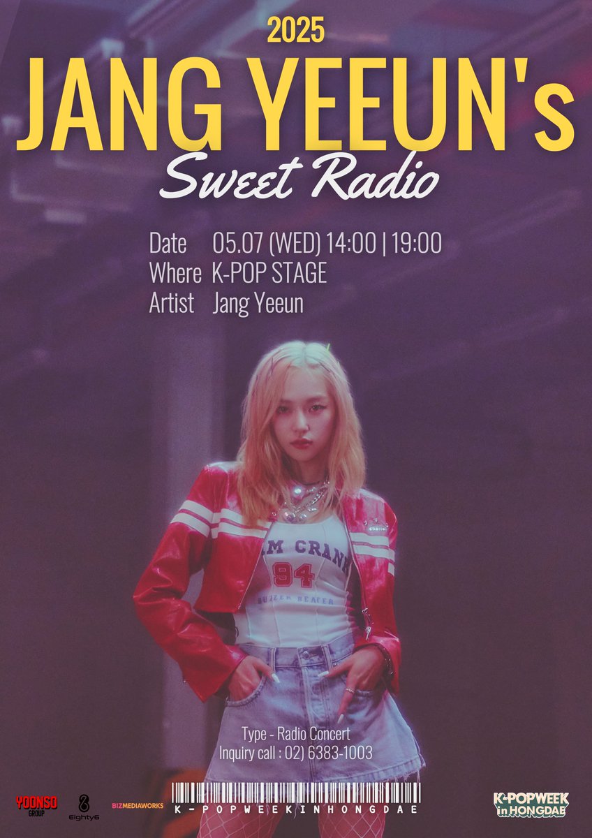 superbellcom's tweet photo. 달콤한 꿀🍯보이스의 소유자 DJ #예은 이가
2025 #JANGYEEUN ’s SWEET RADIO로 여러분을 찾아옵니다🎵

아래 링크를 통해 티켓 오픈 및 예매 안내 공지를 확인하세요
🔗https://t.co/6Qgg7RkcZz

#장예은 #YEEUN #イェウン #チャンイェウン
#슈퍼벨컴퍼니 #superbellcompany #Eighty6company https://t.co/lRaBDrTZ56