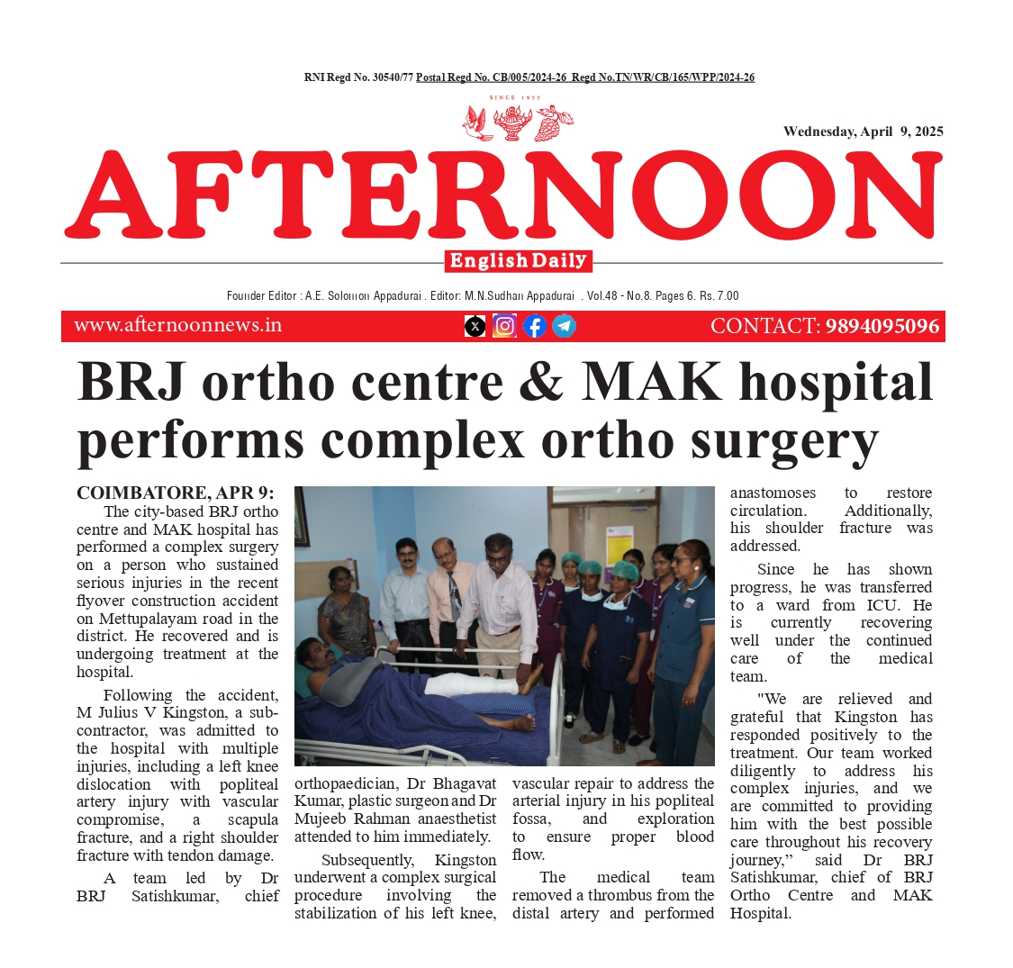 BRJOrthoCentre's tweet photo. Successful complex surgery at BRJ Ortho Centre &amp; MAK Hospital!
The patient is recovering well, thanks to Dr. BRJ Satishkumar and his team.
We are dedicated to delivering the best care! 💪🏼👨‍⚕️ #BRJOrthoCentre #MAKHospital #OrthoCare #Coimbatore https://t.co/fOxIMhvXi8