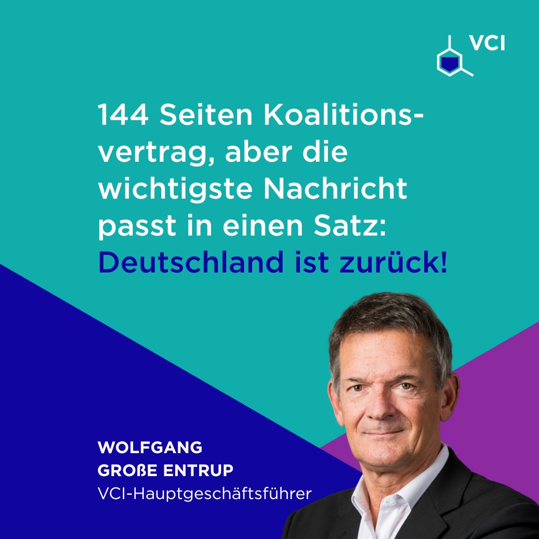 VCI (@chemieverband) on Twitter photo Gut, dass <a href="/CDU/">CDU Deutschlands</a>, <a href="/CSU/">CSU</a> und <a href="/spdde/">SPD Parteivorstand 🇪🇺</a> sich so schnell geeinigt haben. Denn in diesen turbulenten Tagen ist nichts wichtiger als eine handlungsfähige Regierung. Aus der ordentlichen Basis im #Koalitionsvertrag müssen jetzt schnell konkrete Maßnahmen werden. Auf geht's! Gut, dass <a href="/CDU/">CDU Deutschlands</a>, <a href="/CSU/">CSU</a> und <a href="/spdde/">SPD Parteivorstand 🇪🇺</a> sich so schnell geeinigt haben. Denn in diesen turbulenten Tagen ist nichts wichtiger als eine handlungsfähige Regierung. Aus der ordentlichen Basis im #Koalitionsvertrag müssen jetzt schnell konkrete Maßnahmen werden. Auf geht's!