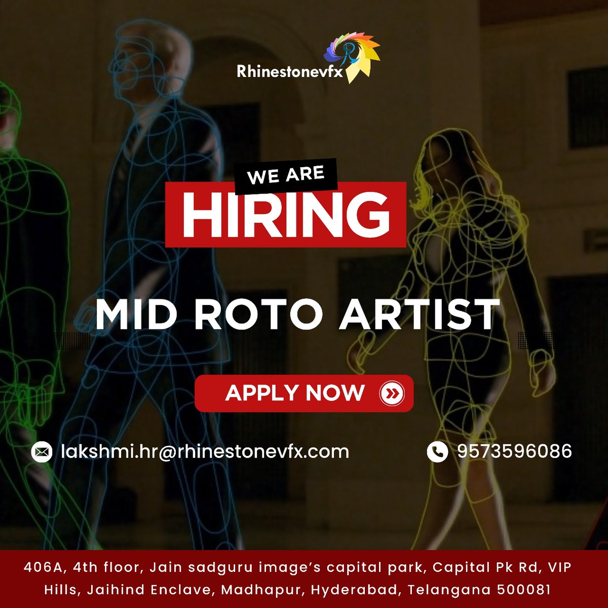 rhinestone_vfx's tweet photo. We are hiring Mid ROTO Artist.

#hiring #Hiringrotoartist #midrotoartistjobs #vfxjobs #vfxjobshyderabad #rotojobs #midrotoartist #rhinestonevfxhiring #vfxjobsinhyderabad #vfxjobsindia #hiringroto #vfxjobsapplynow #newvfxjobs #rhinestonevfx https://t.co/L1aYLmaplb