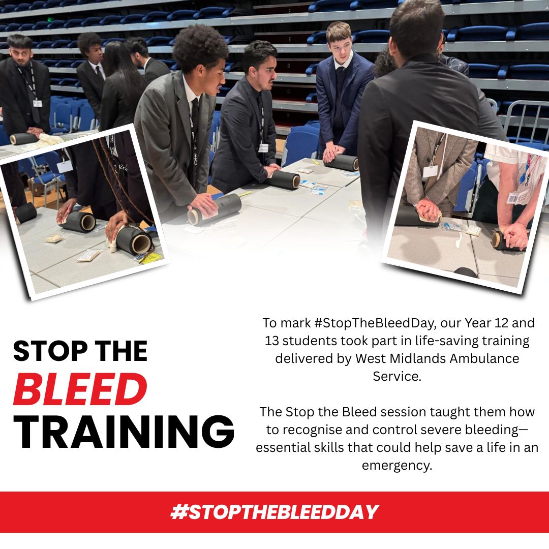 Sandwell Academy (@sandwellacademy) on Twitter photo π To mark #StopTheBleedDay, our Year 12/13 students took part in life-saving training with <a href="/OFFICIALWMAS/">West Midlands Ambulance Service #HelpUsHelpYou</a> π
Huge thanks for teaching vital skills to control bleeding in an emergency β real knowledge, real impact. πͺπ©Ή #StopTheBleed #WMAS #SixthForm π To mark #StopTheBleedDay, our Year 12/13 students took part in life-saving training with <a href="/OFFICIALWMAS/">West Midlands Ambulance Service #HelpUsHelpYou</a> π
Huge thanks for teaching vital skills to control bleeding in an emergency β real knowledge, real impact. πͺπ©Ή #StopTheBleed #WMAS #SixthForm