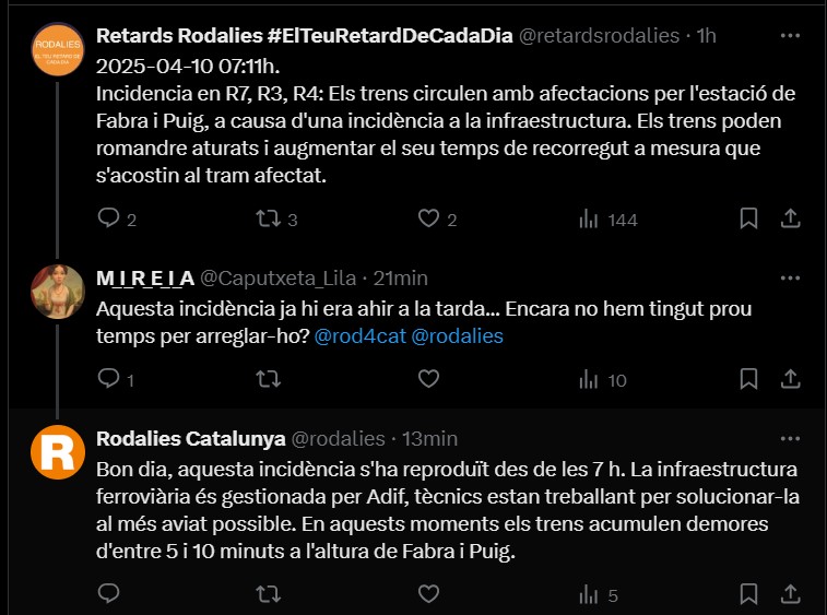 PARC_rodalies's tweet photo. ADIF gestiona les infraestructures ferroviàries i cada dia hi ha "incidències". Cada dia trens aturats, retards eterns i milers de catalans perjudicats.

🚨El problema és el sistema o és que el sistema està pensat per fallar?  @Adif_es https://t.co/lS9IJ08wf6