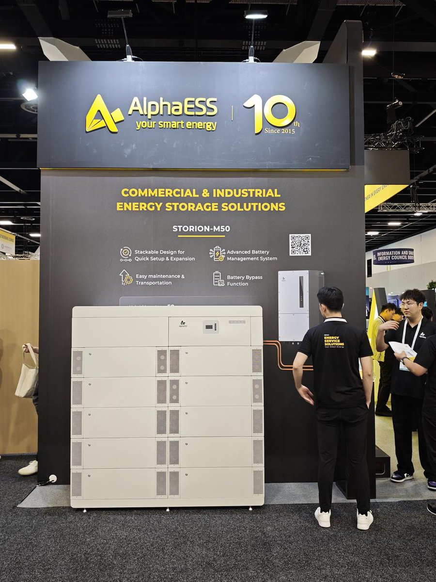 AlphaESS's tweet image. AlphaESS Kicks Off Day 1 at the @SmartEnergyCncl  in Sydney! 🌟 We’re proud to be a Premier Partner at SEC 2025, leading the charge in shaping the future of smart energy solutions. ⚡

#AlphaESS #SmartEnergyCouncil #EnergyStorage #SEC2025