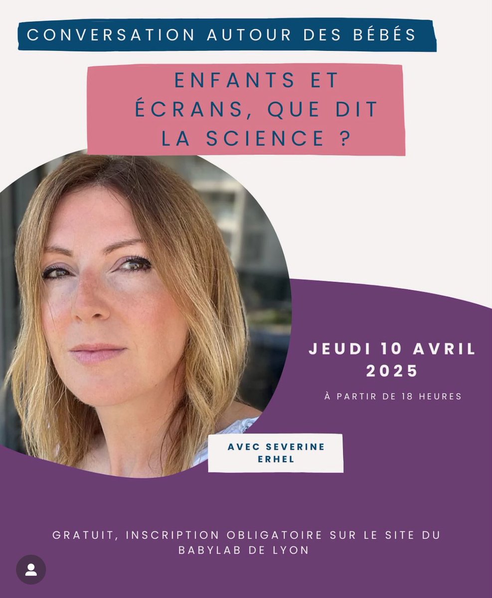 Liuba Papeo (@ljuba_pi) on Twitter photo Today I’m excited to co-host an open event (sold out!) for the large, amazing community of families, teachers and clinicians around <a href="/BabyLyon11/">Baby Lyon</a> where we’ll provide the scientific perspective on the hot -and largely misunderstood- topic of “screens & kids”
<a href="/ISC_MJ/">Institut des Sciences Cognitives - Marc Jeannerod</a> <a href="/CNRS/">CNRS 🌍</a> <a href="/UnivLyon1/">Université Lyon 1</a> Today I’m excited to co-host an open event (sold out!) for the large, amazing community of families, teachers and clinicians around <a href="/BabyLyon11/">Baby Lyon</a> where we’ll provide the scientific perspective on the hot -and largely misunderstood- topic of “screens & kids”
<a href="/ISC_MJ/">Institut des Sciences Cognitives - Marc Jeannerod</a> <a href="/CNRS/">CNRS 🌍</a> <a href="/UnivLyon1/">Université Lyon 1</a>