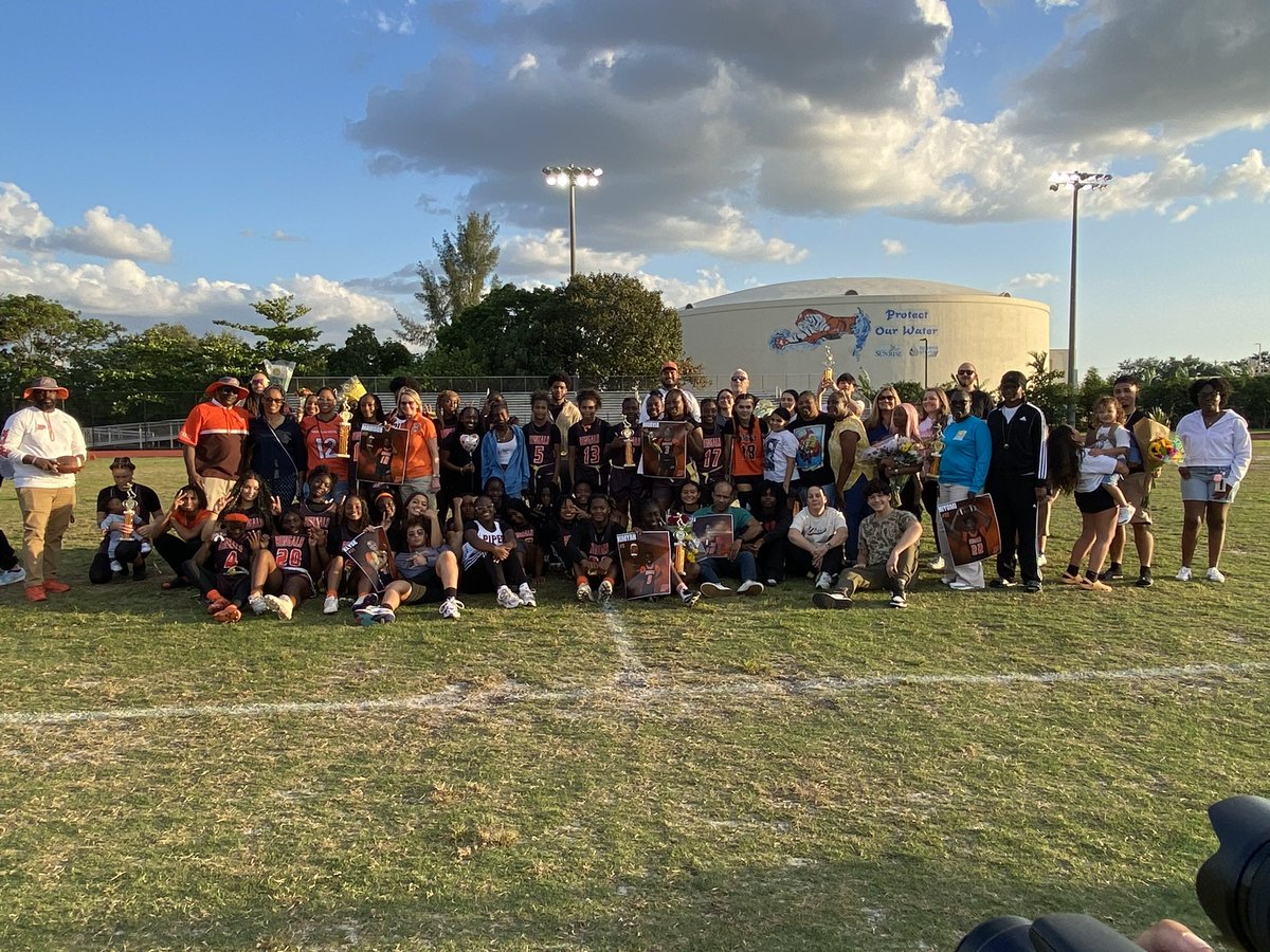 Senior Night for Flag Football &amp; the Lady Bengals won 38-0! These athletes are among the BEST players on one of the BEST teams in Broward. District champs last year &amp; headed for the same! We will miss you Makayla, Niyomi, Jayla, Elyse, Madison, Lexi, Aliyah, Kimyah, &amp; Moravia🧡🤎