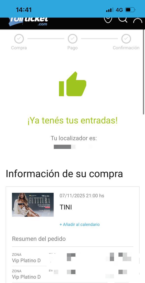 ___valennnn___'s tweet photo. CONSEGUI ENTRADAS PARA IR A VER A TINI EN PLATINO #tini #TiniStoessel #Violetta https://t.co/F4imSB6bK8