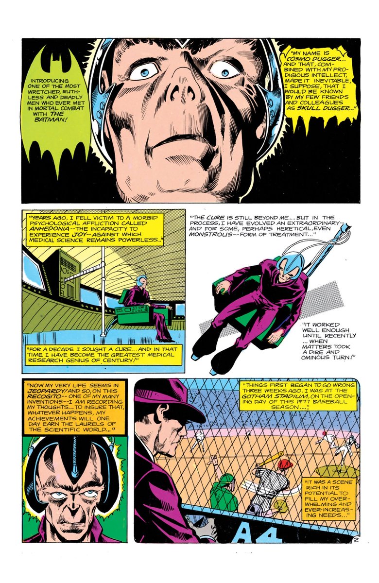 DCComicsObscure's tweet photo. Cosmo Dugger, also known as "Skull" Dugger in DC Comics (Earth-0), was a highly intelligent individual diagnosed with anhedonia, a condition that prevented him from feeling joy. To overcome this, he built machines to steal joy from others, which unintentionally killed his victims https://t.co/xgBLssIHag