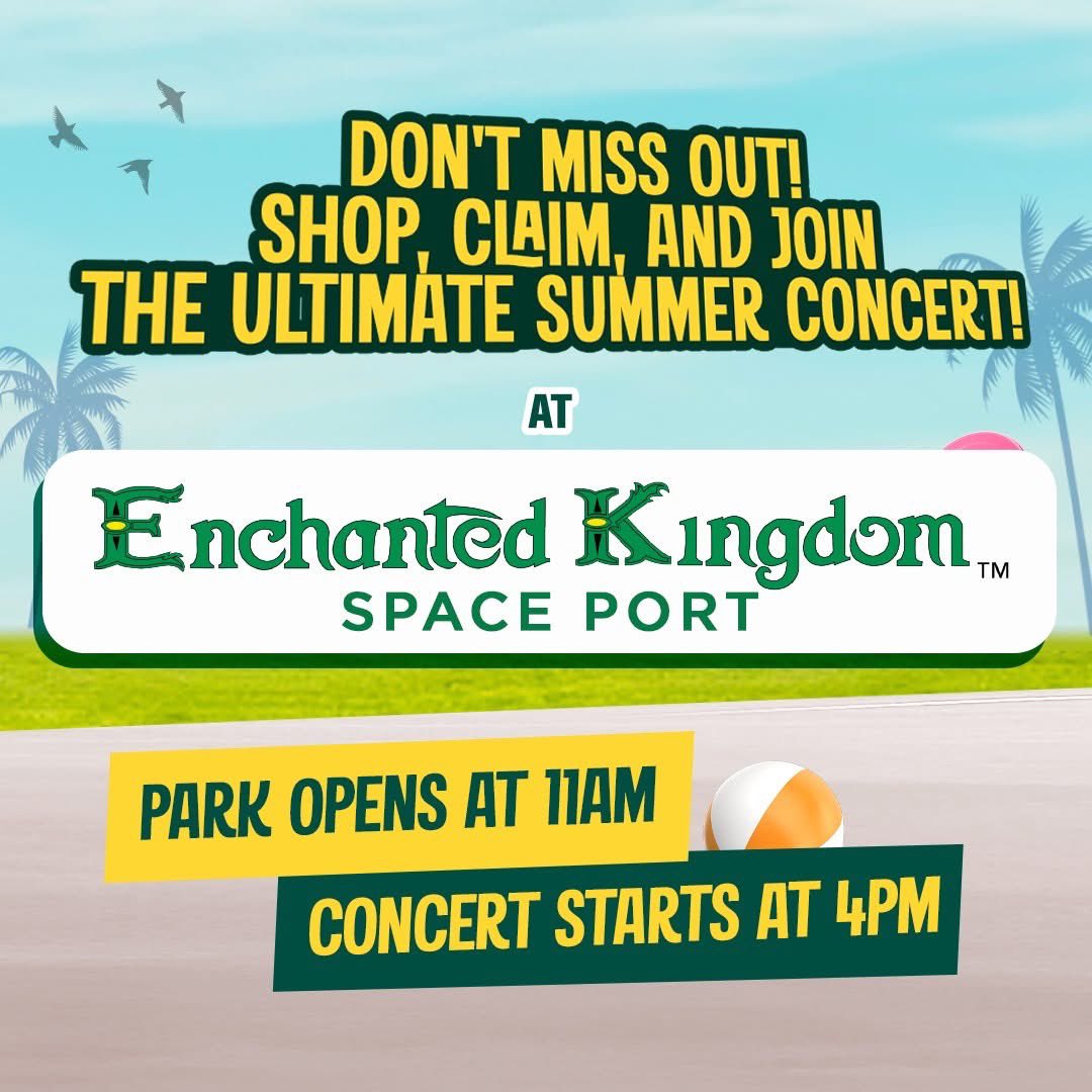 Puregold_PH's tweet photo. Puregold Summer Pasobra goes to Enchanted Kingdom! 🌞🪄
Get ready for an exclusive magical day ✨
Join us for the pasobra at panalong culminating event at Enchanted Kingdom – Sta. Rosa, Laguna!
When: April 25, 2025 (Friday)
Where: Spaceport Zone, Enchanted Kingdom
Park Opens: 11:00 AM
Concert Starts: 4:00 PM onwards
What to expect:
✔️ FREE CONCERT
✔️ FREE Entrance
✔️ FREE Ride-All-You-Can
✔️ FREE Sampling from your favorite brands
Join us for this one-of-a-kind summer pasobra! For tickets, see guidelines below.
Kitakits, mga ka-Puregold! 💚
#PuregoldSummerPasobra #AlingPuring #PuregoldPerks #EnchantedKingdom