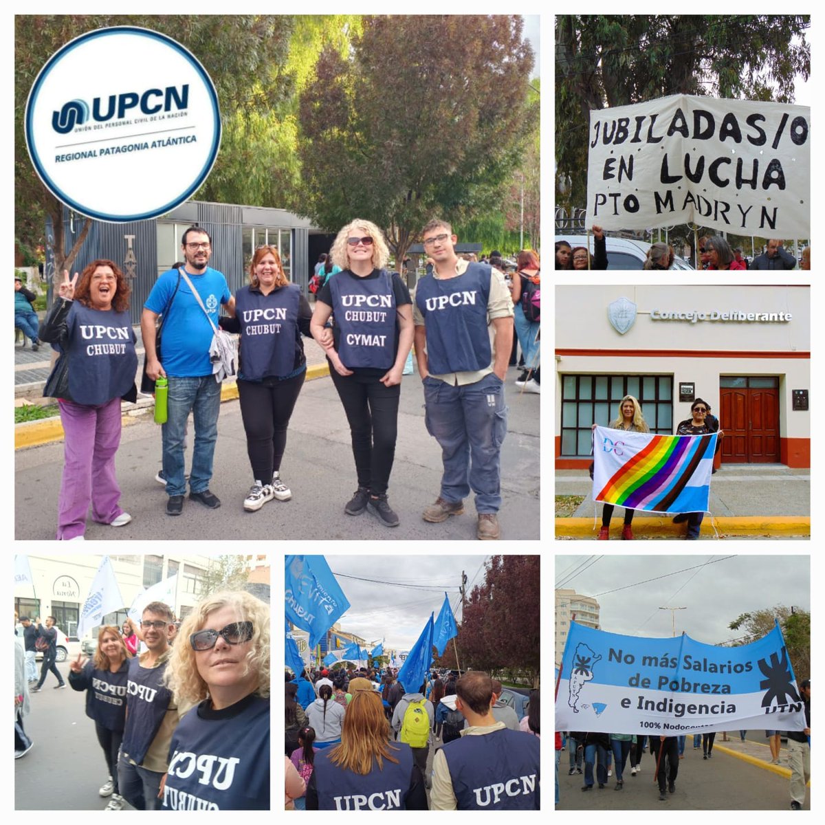 UPCNRegPatAtlan's tweet photo. UPCN - Regional Patagonia Atlántica, en las localidades de Trelew, Puerto Madryn y Comodoro Rivadavia, acompaña nuevamente a nuestros jubilados y se suma al reclamo contra el destrato de las políticas sociales. #PolíticasSociales #Derechos . #Jubilados #Derechos #UPCN https://t.co/JqOmOm22dS