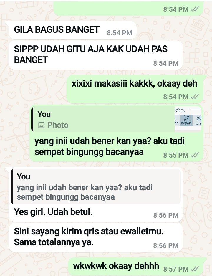 kemarin dapet cust yang lucu banget, mana ngasih tip pula 😫🤍