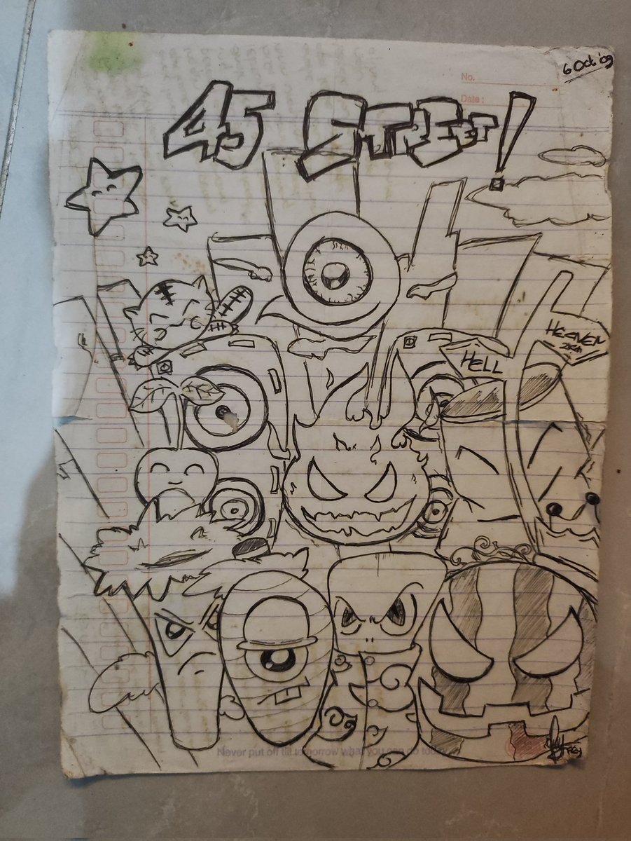 Accidentally found this.. 
My doodle in 2009. 😂😂