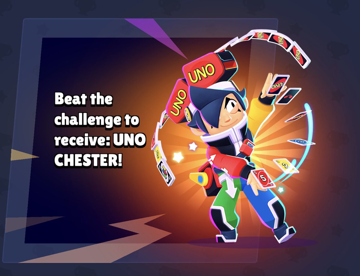 ArthurYolos1's tweet photo. Nuevo evento de UNO x BRAWL STARS comienza mañana 10 de abril y termina el 17 de abril.
-En donde también podrás obtener gratis la skin de CHESTER UNO, si ganas el evento.
#BrawlStars https://t.co/WPogB2CNmh