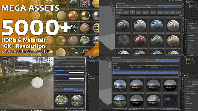 5000種類以上の商用利用可能なPBRマテリアルや HDRIを含むアセットをBlender内に１クリックで適用出来るアドオンMega Assets
modelinghappy.com/archives/62578